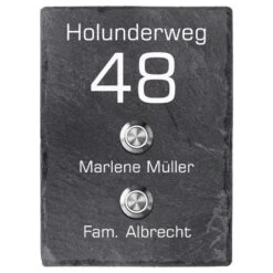 Design Türklingel Schiefer 150x200mm Mit Strassennamen