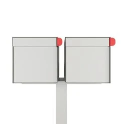 Doppel Briefkasten Standbriefkasten Square Weiß RAL 9016 -Hochwertiger Türklingelladen doppel briefkasten standbriefkasten square weiss ral 90162