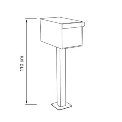 Doppel Briefkasten Standbriefkasten Square Weiß RAL 9016 -Hochwertiger Türklingelladen doppel briefkasten standbriefkasten square weiss ral 90166