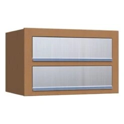 Doppelbriefkasten Wandbriefkasten Comic Rost RAL 8001 Mit Edelstahlklappe