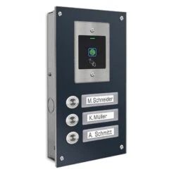 Dreifamilien Türklingel 145x260mm Mit FINGERPRINT Beschriftungsfeld