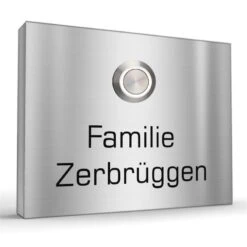 Edelstahl Aufputz Türklingel 110x85mm Mit LED Taster Venus1