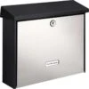 Edelstahl Briefkasten Mailbox Wandbriefkasten Black & Steel -Hochwertiger Türklingelladen edelstahl briefkasten mailbox wandbriefkasten black steel