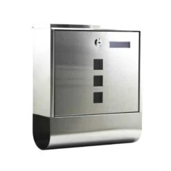 Edelstahl Briefkasten Mit Schutzlack Lackiert Mit Zeitungsrolle & Sichtfenster