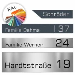 Edelstahl Briefkastennamensblende In Verschiedenen Größen & Farben