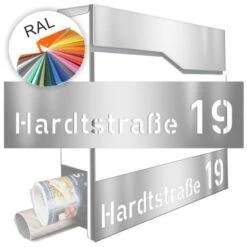 Edelstahl Briefkastennamensblende LASER-CUT In RAL Tönen