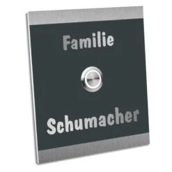 Edelstahl Haustürklingel 85x110mm Anthrazit RAL 7016 KARL