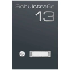 Edelstahl Türklingel 1 Familien Mit Namensschilder RAL 7016 Anthrazit Grau