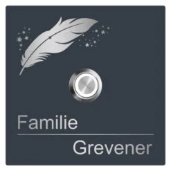 Edelstahl Türklingel 100x100mm Pulverbeschichtet Anthrazit Grau Feder