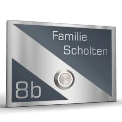 Edelstahl Türklingel 100x70mm Anthrazit RAL 7016 ELIAS