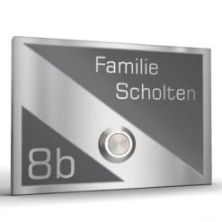 Edelstahl Türklingel 100x70mm Anthrazit RAL 7016 ELIAS -Hochwertiger Türklingelladen edelstahl tuerklingel 100x70mm anthrazit ral 7016 elias3