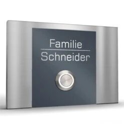 Edelstahl Türklingel 100x70mm Anthrazit RAL 7016 LEON