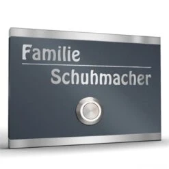 Edelstahl Türklingel 100x70mm Anthrazit RAL 7016 Zorge