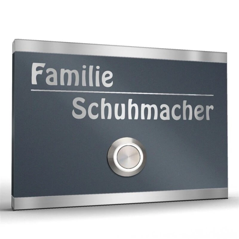 Edelstahl Türklingel 100x70mm Anthrazit RAL 7016 Zorge 3 Edelstahl Türklingel 100x70mm Anthrazit RAL 7016 Zorge