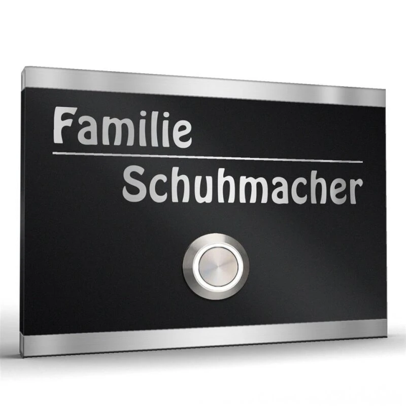 Edelstahl Türklingel 100x70mm Anthrazit RAL 7016 Zorge 4 Edelstahl Türklingel 100x70mm Anthrazit RAL 7016 Zorge – Bild 2