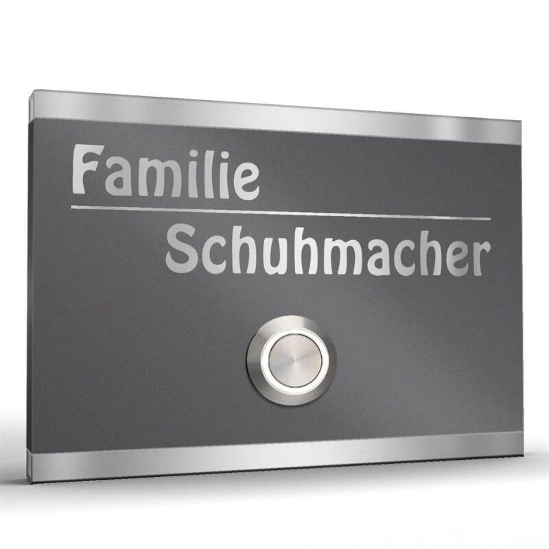 Edelstahl Türklingel 100x70mm Anthrazit RAL 7016 Zorge 5 Edelstahl Türklingel 100x70mm Anthrazit RAL 7016 Zorge – Bild 3