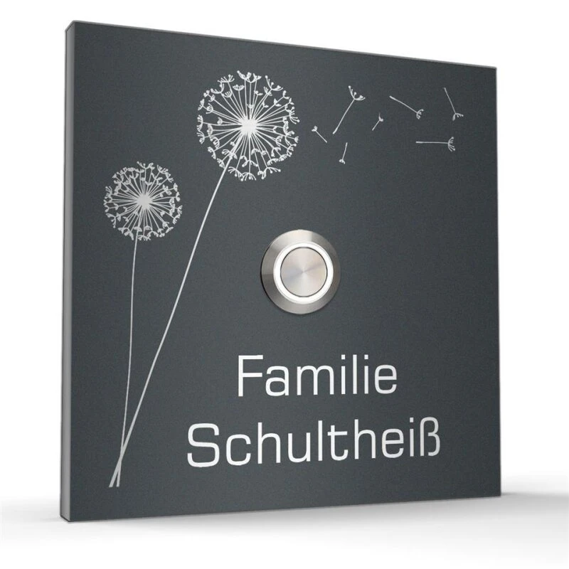 Edelstahl Türklingel 160x160mm Design Klingelplatte 4 Edelstahl Türklingel 160x160mm Design Klingelplatte – Bild 2