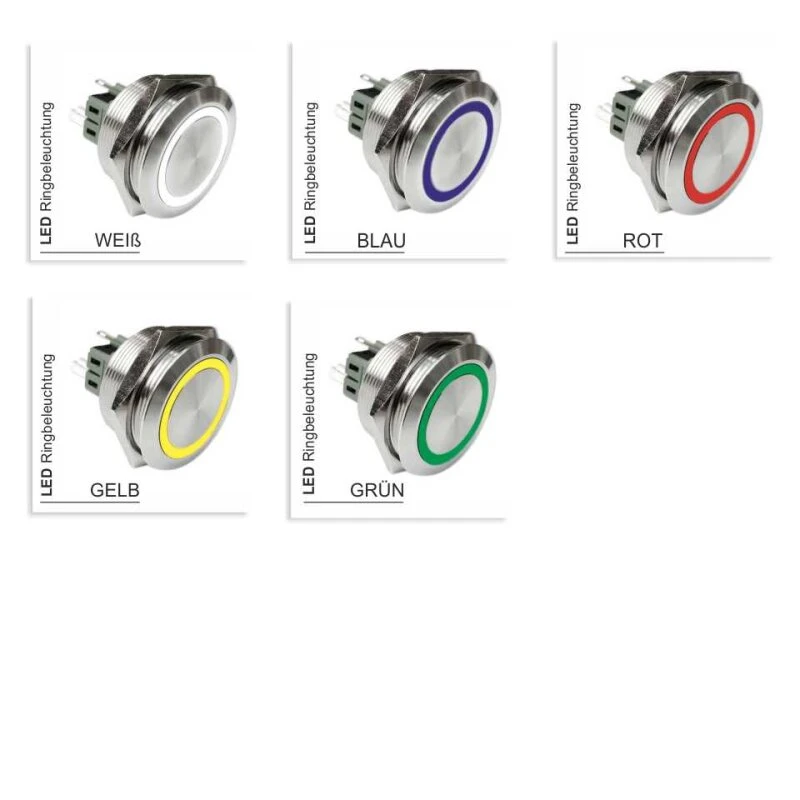 Edelstahl Türklingel 80x80mm Mit 35mm LED Taster 6 Edelstahl Türklingel 80x80mm Mit 35mm LED Taster – Bild 4