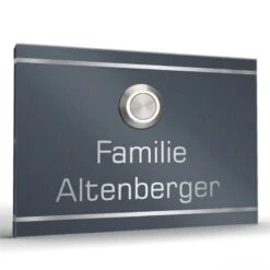 Edelstahl Türklingel Klingelplatte 100x70mm Anthrazit RAL 7016 Zimy