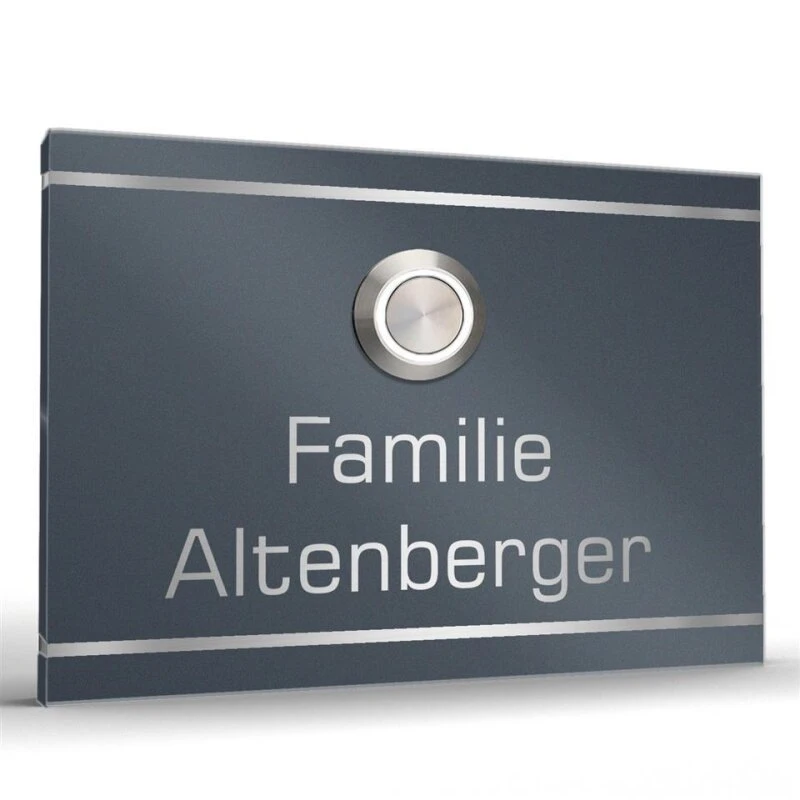Edelstahl Türklingel Klingelplatte 100x70mm Anthrazit RAL 7016 Zimy 3 Edelstahl Türklingel Klingelplatte 100x70mm Anthrazit RAL 7016 Zimy