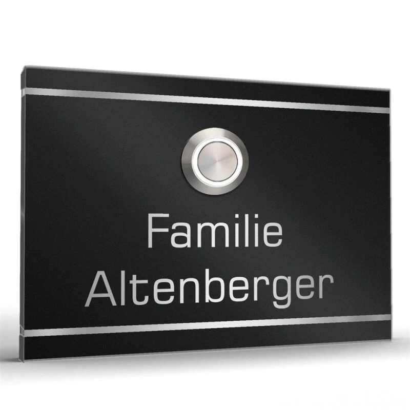 Edelstahl Türklingel Klingelplatte 100x70mm Anthrazit RAL 7016 Zimy 4 Edelstahl Türklingel Klingelplatte 100x70mm Anthrazit RAL 7016 Zimy – Bild 2