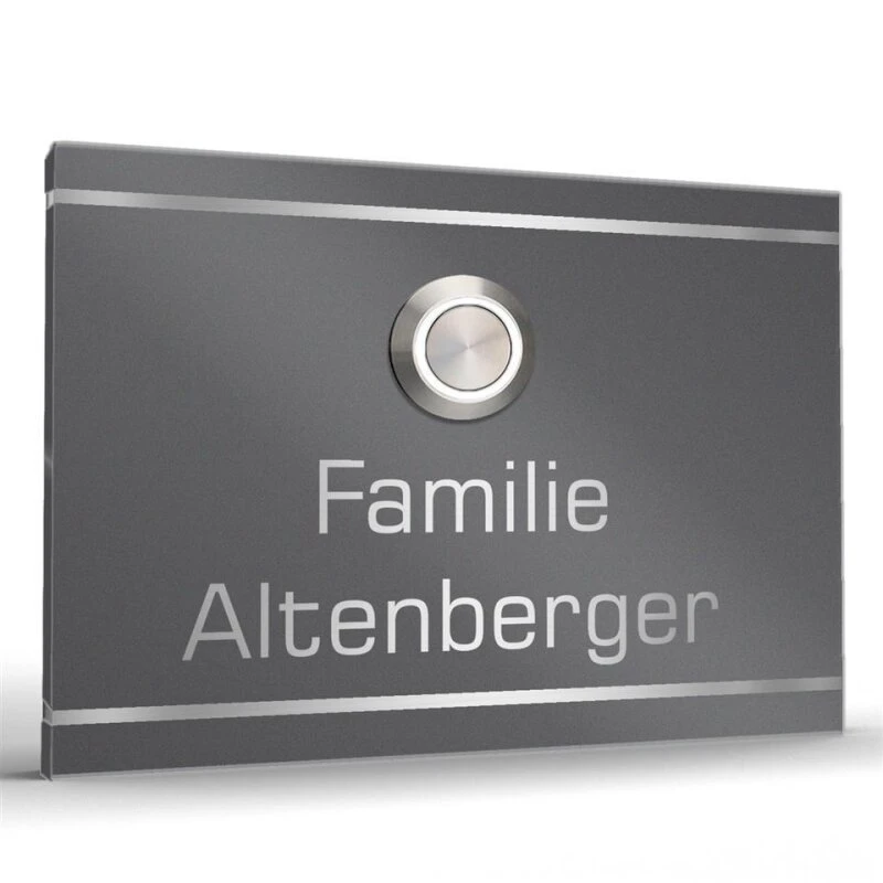 Edelstahl Türklingel Klingelplatte 100x70mm Anthrazit RAL 7016 Zimy 5 Edelstahl Türklingel Klingelplatte 100x70mm Anthrazit RAL 7016 Zimy – Bild 3