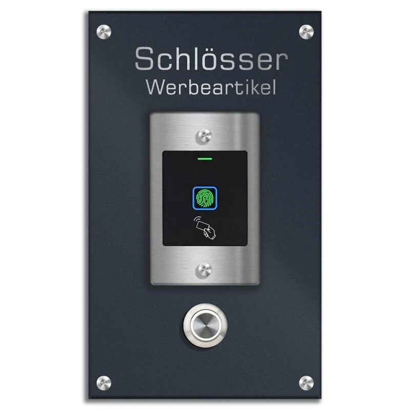 Edelstahl Türklingel Mit Fingerprint Und Transponder 120x200mm 3 Edelstahl Türklingel Mit Fingerprint Und Transponder 120x200mm