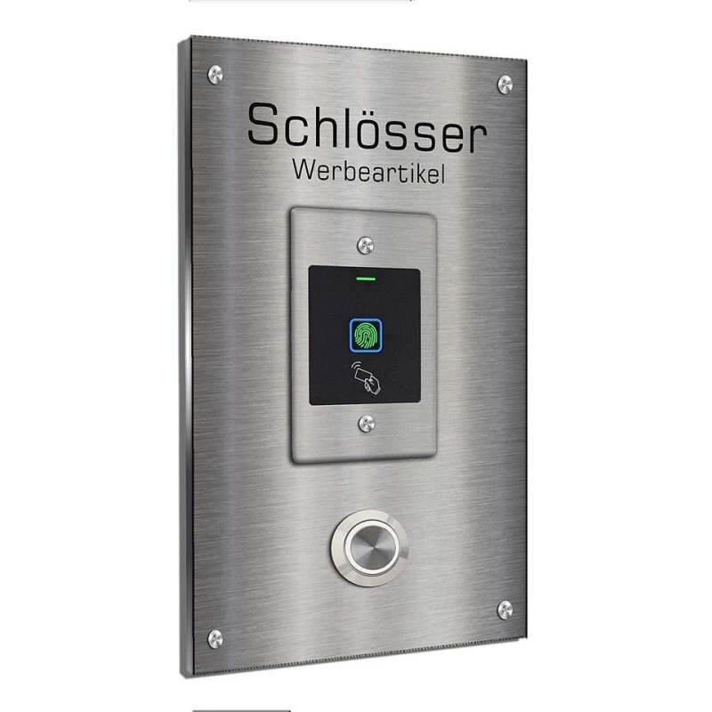 Edelstahl Türklingel Mit Fingerprint Und Transponder 120x200mm 4 Edelstahl Türklingel Mit Fingerprint Und Transponder 120x200mm – Bild 2