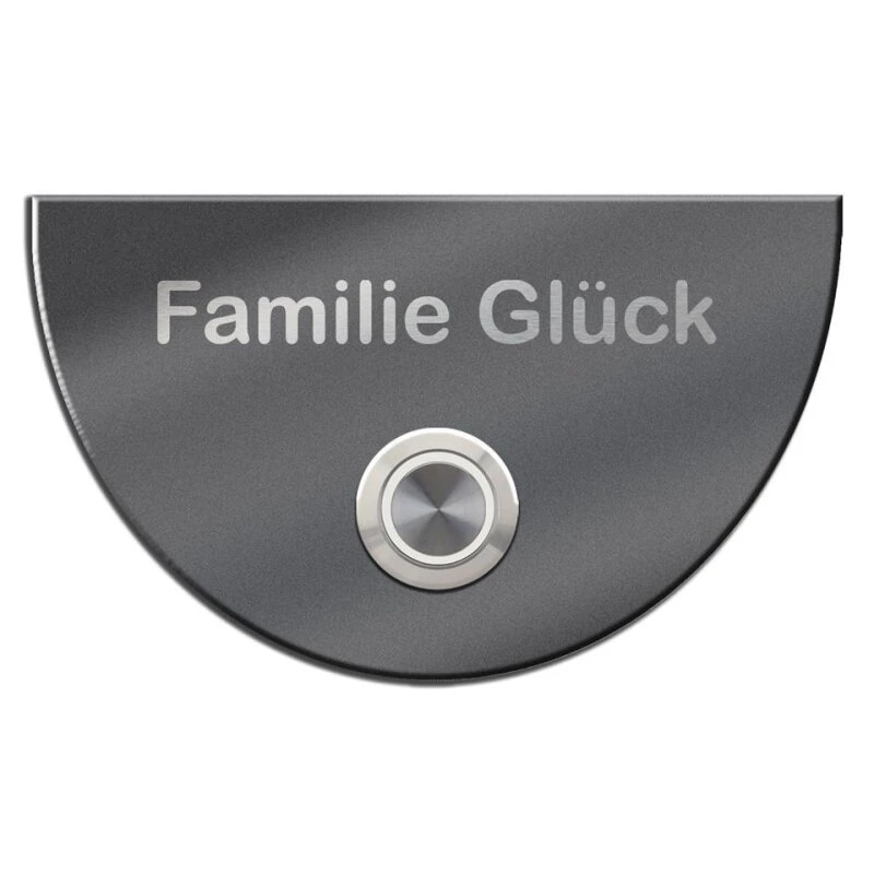 Edelstahl Türklingel Mit LED Und Gravur Halbrund 3 Edelstahl Türklingel Mit LED Und Gravur Halbrund