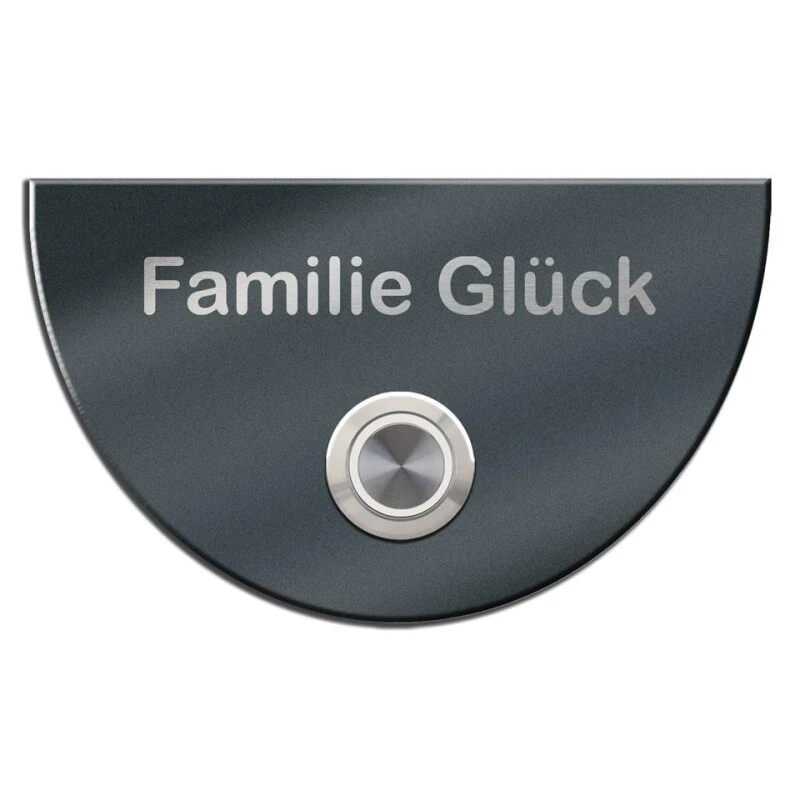 Edelstahl Türklingel Mit LED Und Gravur Halbrund 5 Edelstahl Türklingel Mit LED Und Gravur Halbrund – Bild 3
