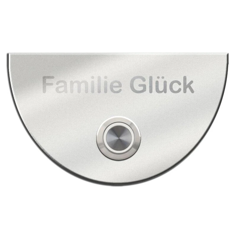 Edelstahl Türklingel Mit LED Und Gravur Halbrund 7 Edelstahl Türklingel Mit LED Und Gravur Halbrund – Bild 5
