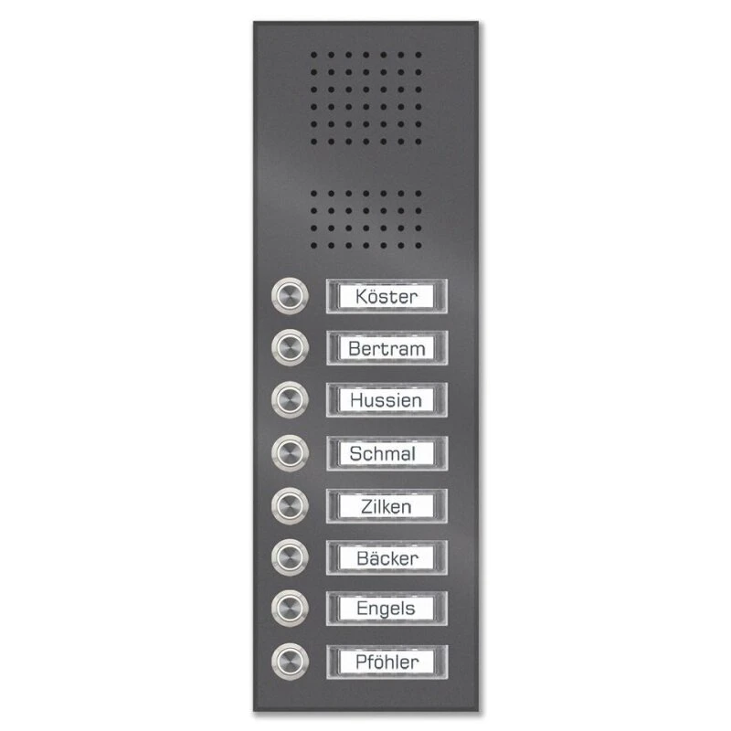 Edelstahl Unterputz Achtfamilien Türklingel 145x392mm 8 Edelstahl Unterputz Achtfamilien Türklingel 145x392mm – Bild 6