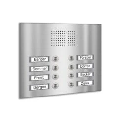 Edelstahl Unterputz Achtfamilien Türklingel Quer 305x235mm