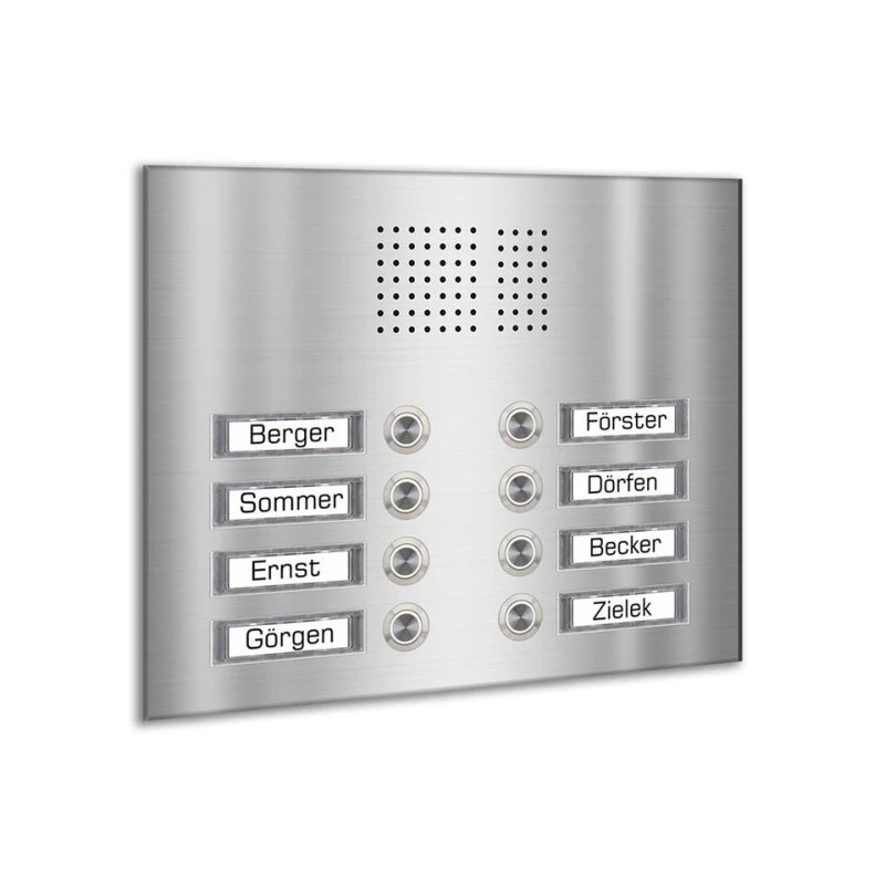 Edelstahl Unterputz Achtfamilien Türklingel Quer 305x235mm 3 Edelstahl Unterputz Achtfamilien Türklingel Quer 305x235mm