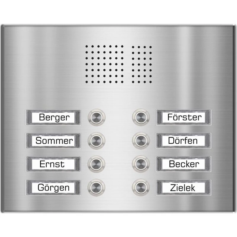 Edelstahl Unterputz Achtfamilien Türklingel Quer 305x235mm 4 Edelstahl Unterputz Achtfamilien Türklingel Quer 305x235mm – Bild 2