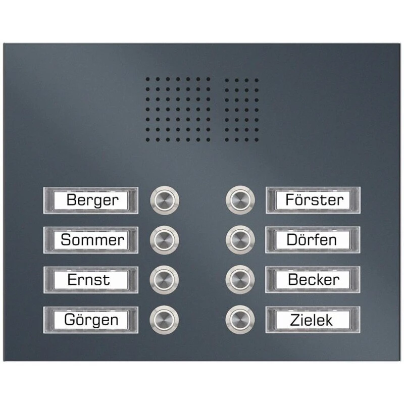 Edelstahl Unterputz Achtfamilien Türklingel Quer 305x235mm 5 Edelstahl Unterputz Achtfamilien Türklingel Quer 305x235mm – Bild 3