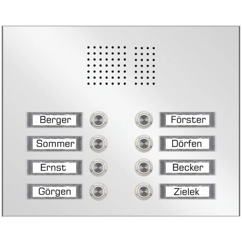 Edelstahl Unterputz Achtfamilien Türklingel Quer 305x235mm 7 Edelstahl Unterputz Achtfamilien Türklingel Quer 305x235mm – Bild 5