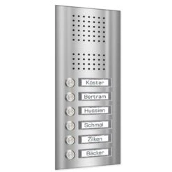 Edelstahl Unterputz Sechsfamilien Türklingel 145x333mm