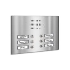 Edelstahl Unterputz Sechsfamilien Türklingel Quer 305x205mm