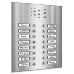 Edelstahl Unterputz Sechszehnfamilien Türklingel Quer 305x355mm