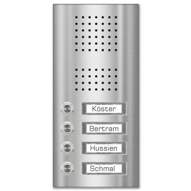 Edelstahl Unterputz Vierfamilien Türklingel 145x275mm 4 Edelstahl Unterputz Vierfamilien Türklingel 145x275mm – Bild 2
