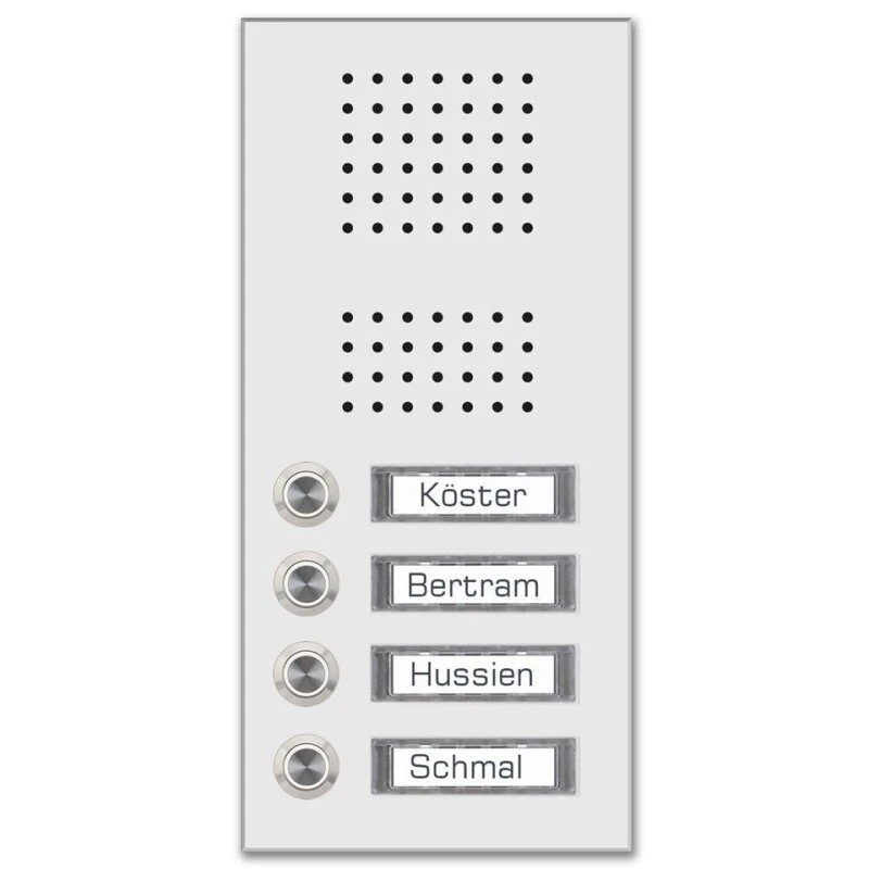 Edelstahl Unterputz Vierfamilien Türklingel 145x275mm 7 Edelstahl Unterputz Vierfamilien Türklingel 145x275mm – Bild 5