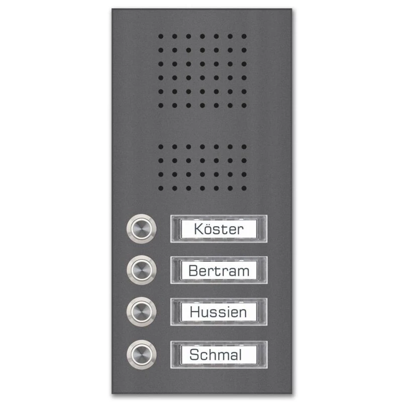 Edelstahl Unterputz Vierfamilien Türklingel 145x275mm 8 Edelstahl Unterputz Vierfamilien Türklingel 145x275mm – Bild 6