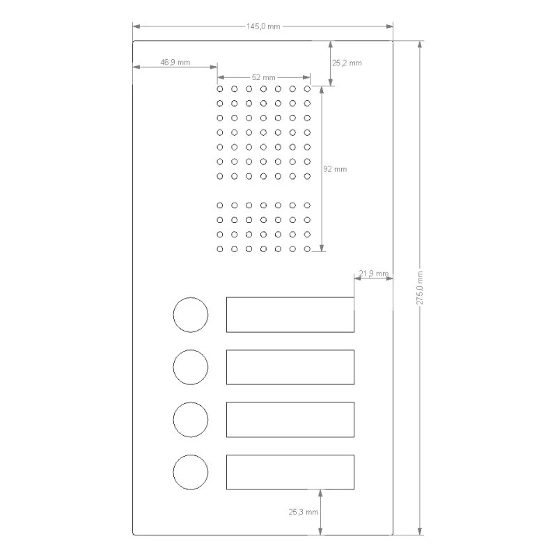 Edelstahl Unterputz Vierfamilien Türklingel 145x275mm 9 Edelstahl Unterputz Vierfamilien Türklingel 145x275mm – Bild 7