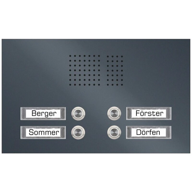 Edelstahl Unterputz Vierfamilien Türklingel Quer 305x175mm 5 Edelstahl Unterputz Vierfamilien Türklingel Quer 305x175mm – Bild 3