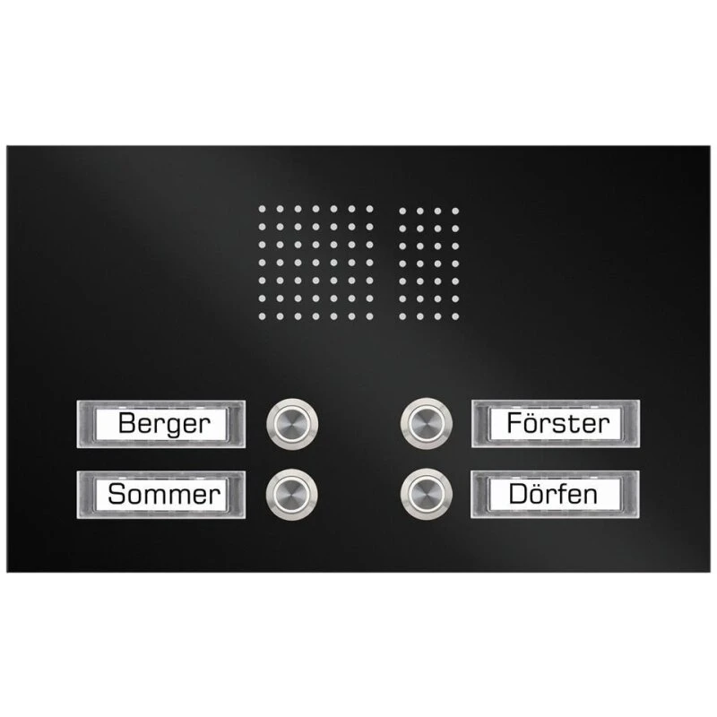 Edelstahl Unterputz Vierfamilien Türklingel Quer 305x175mm 6 Edelstahl Unterputz Vierfamilien Türklingel Quer 305x175mm – Bild 4