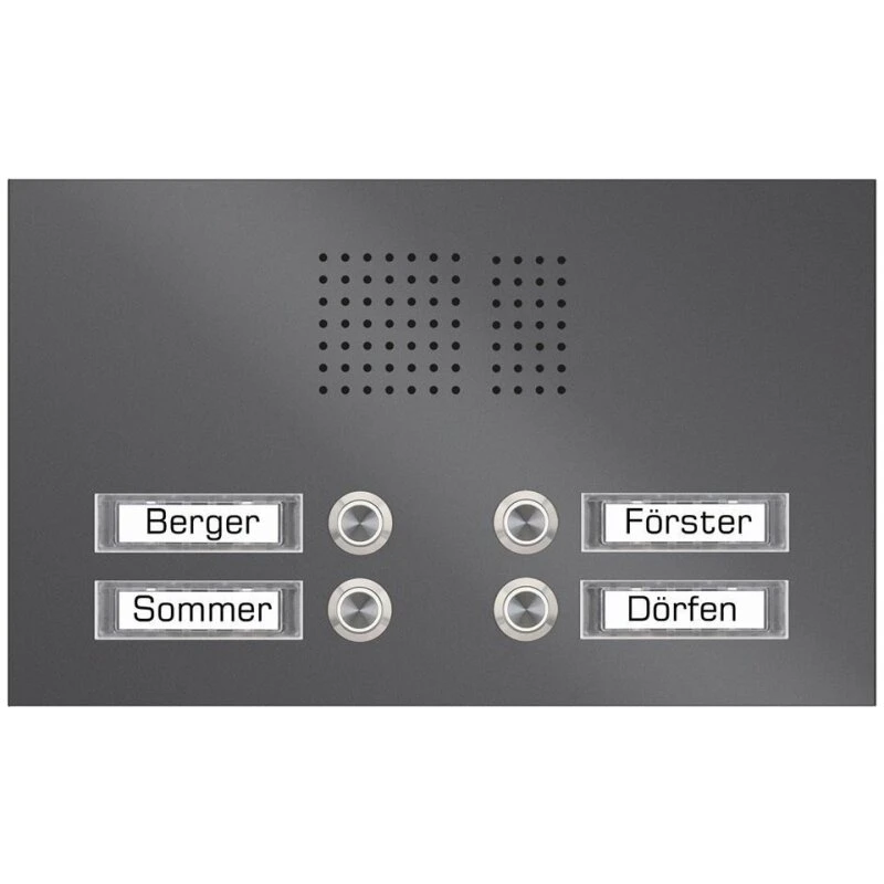 Edelstahl Unterputz Vierfamilien Türklingel Quer 305x175mm 8 Edelstahl Unterputz Vierfamilien Türklingel Quer 305x175mm – Bild 6