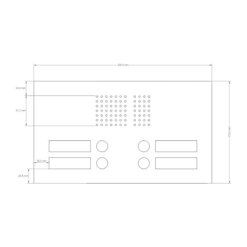 Edelstahl Unterputz Vierfamilien Türklingel Quer 305x175mm 9 Edelstahl Unterputz Vierfamilien Türklingel Quer 305x175mm – Bild 7