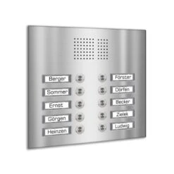 Edelstahl Unterputz Zehnfamilien Türklingel Quer 305x265mm