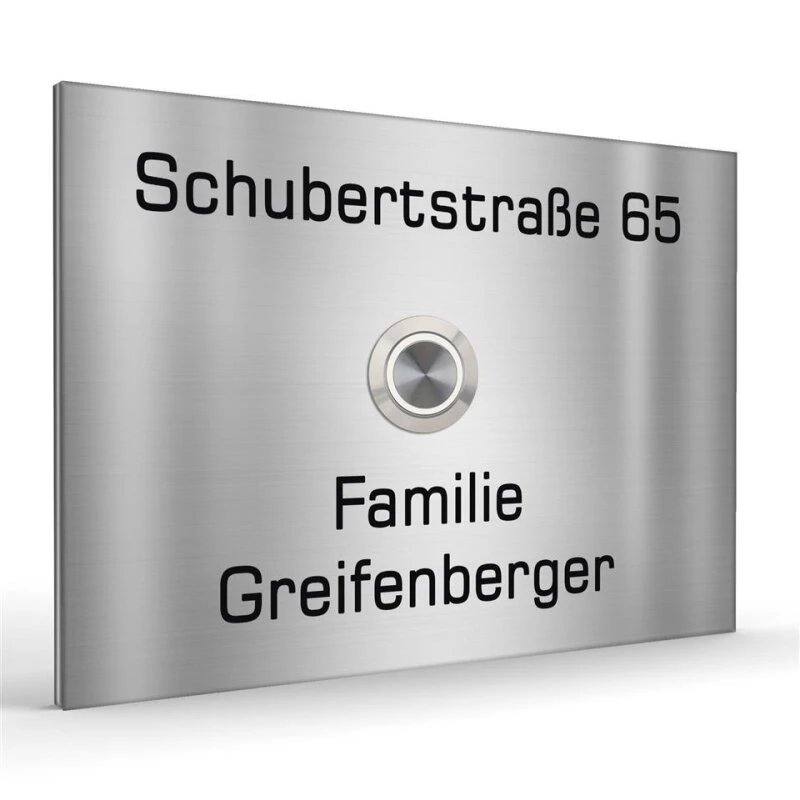 Edelstahlklingel 160x110mm Klingelplatte 3 Edelstahlklingel 160x110mm Klingelplatte